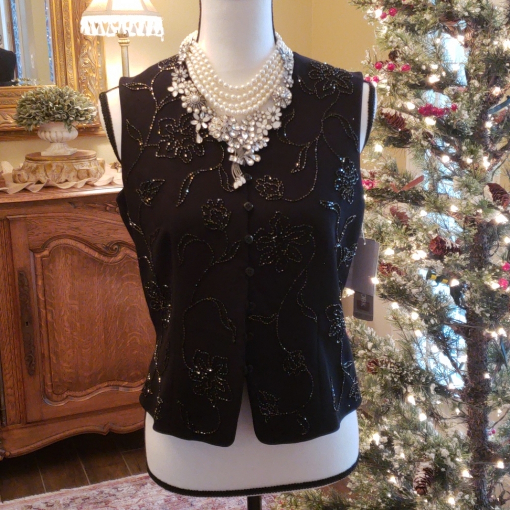 JONES OF NEW YORK BEADED VEST